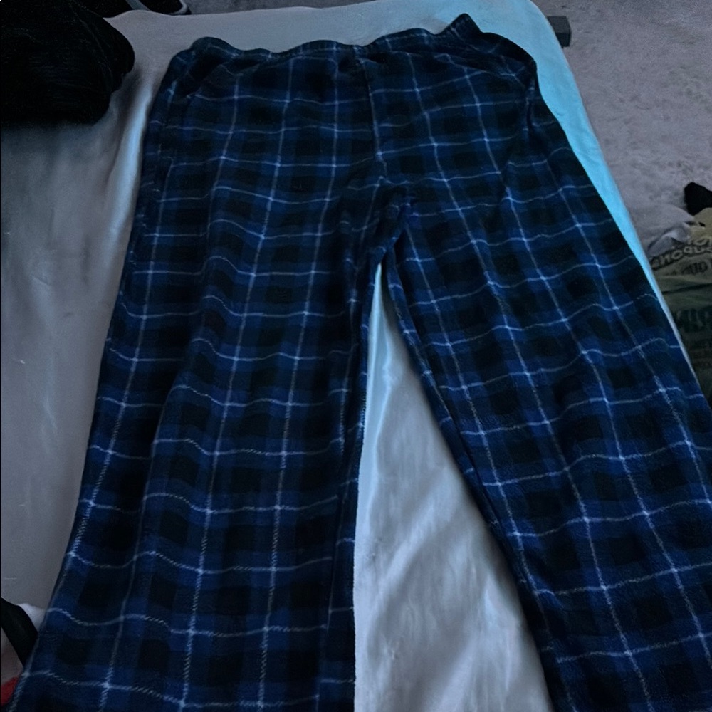 Plaid Lounge Pants - Blue and Black